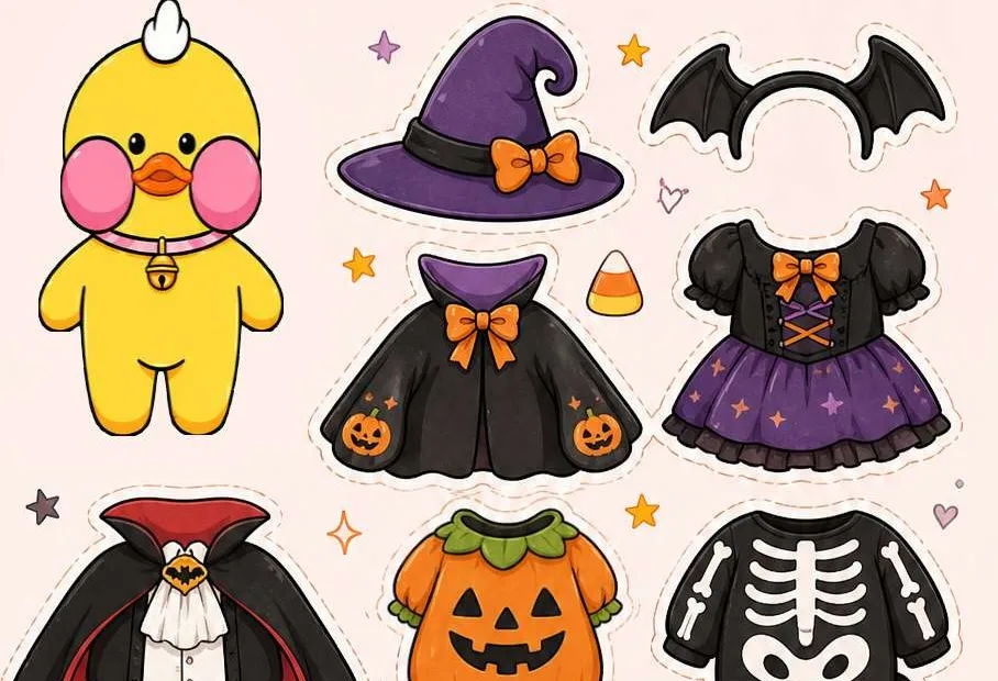 roupinhas free paper duck halloween