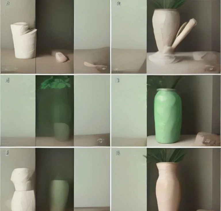Passo a passo da confecção e pintura de vaso decorativo em papel machê com tons terracota e verde sálvia