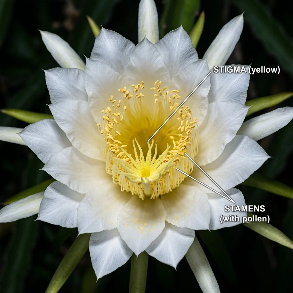 anatomia da flor da pitaya para polinizacao