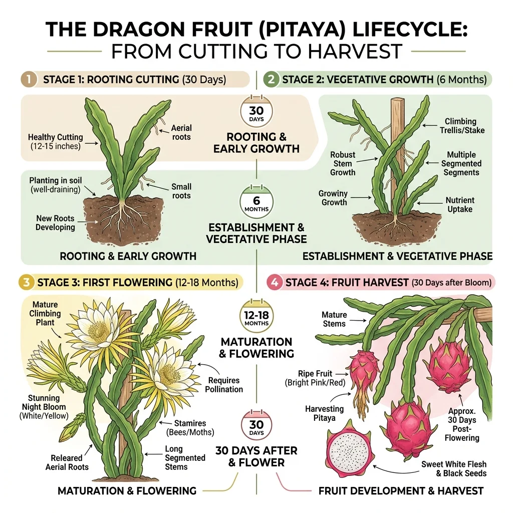 infografico ciclo completo do pe de pitaya