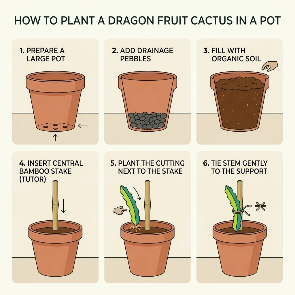 passo a passo como plantar pitaya no vaso
