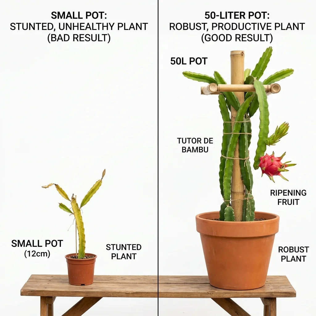 comparacao de vasos para cultivar pitaya
